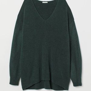 H&M Dark Green V-Neck Knit